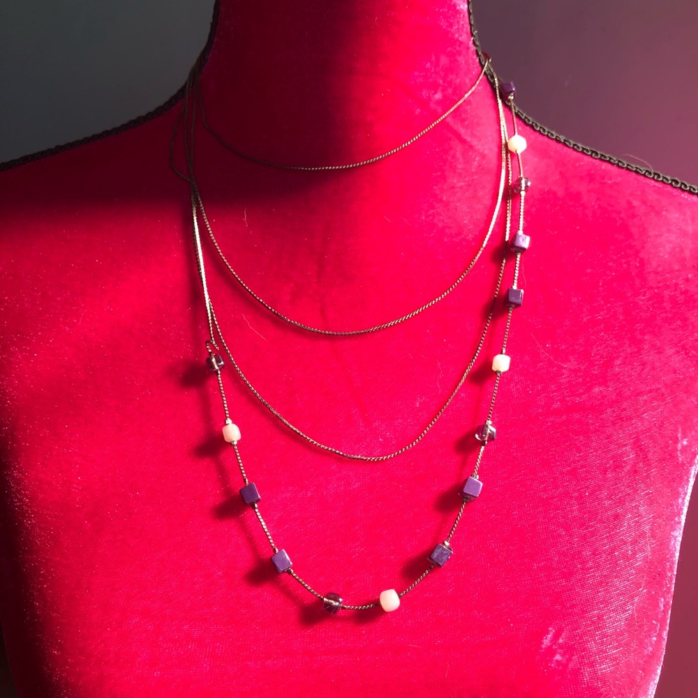 Purple Multiple Wear Beaded Necklace/Belly Chain